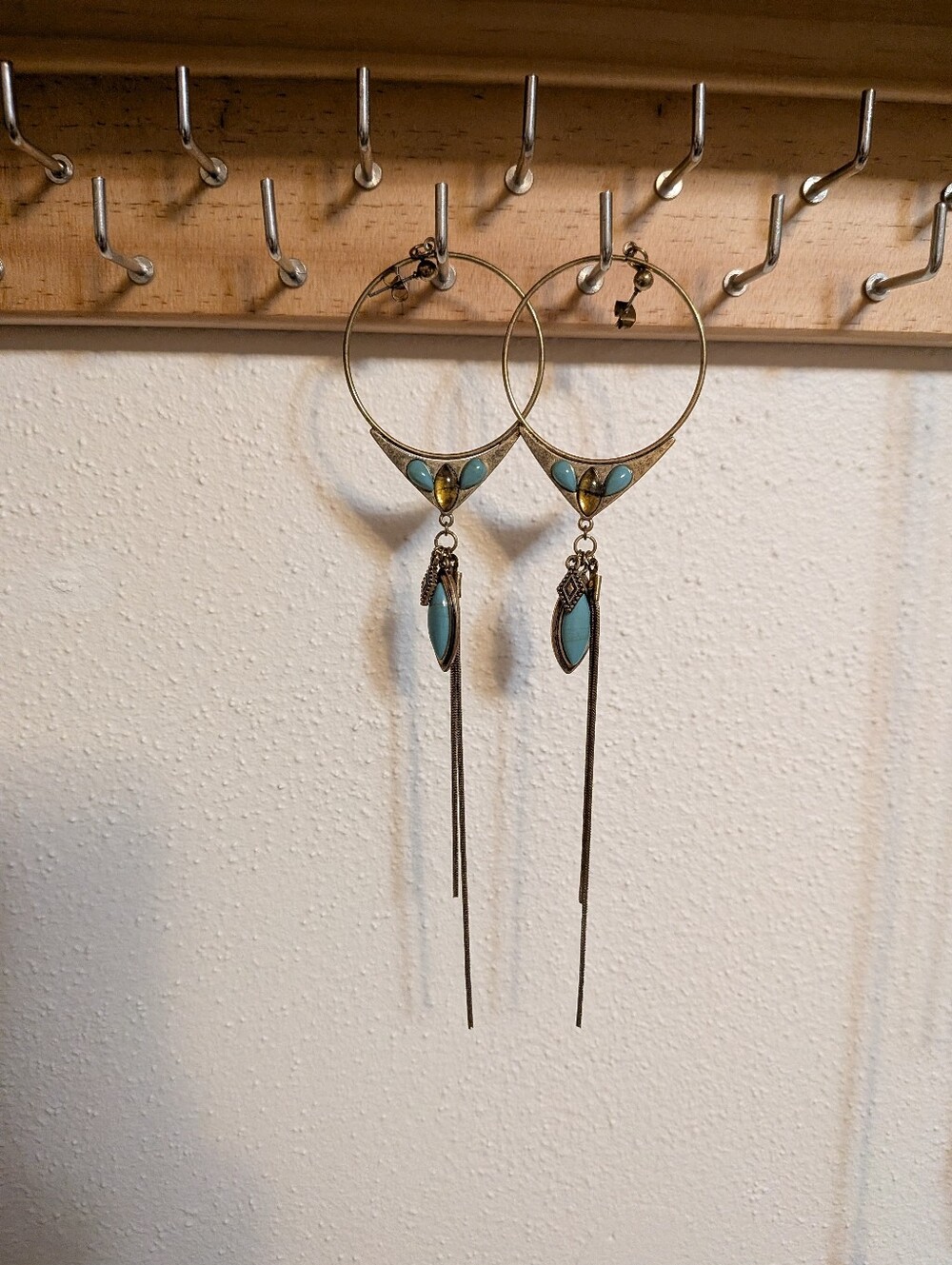 Free People Dangle Earrings With Imitation Turquoise - Picture 2 of 6